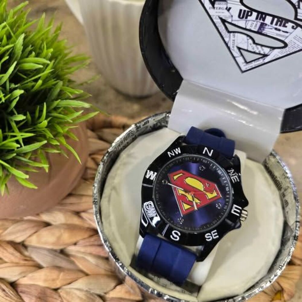 Superman Blue Silicone Strap Watch